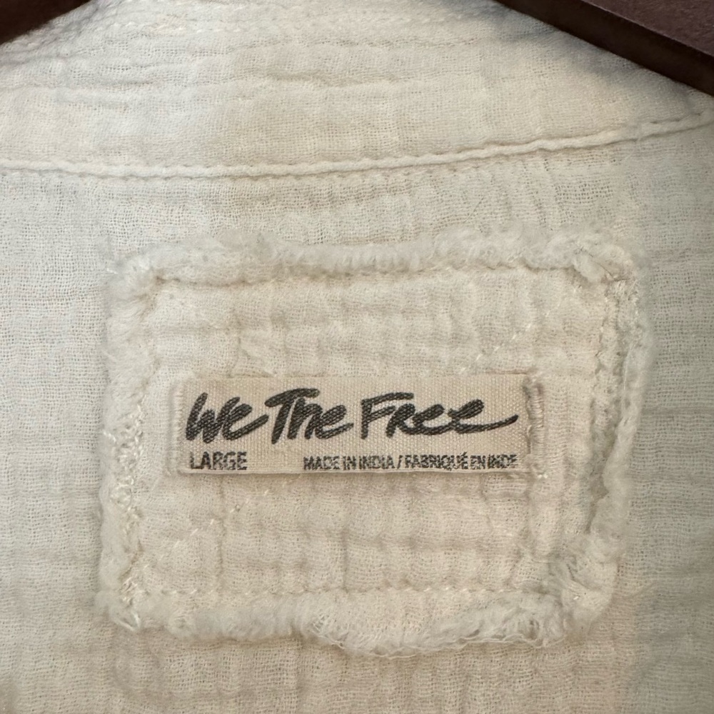 We The Free Cream Cropped Blazer with Textured Fabric - Picture 3 of 3